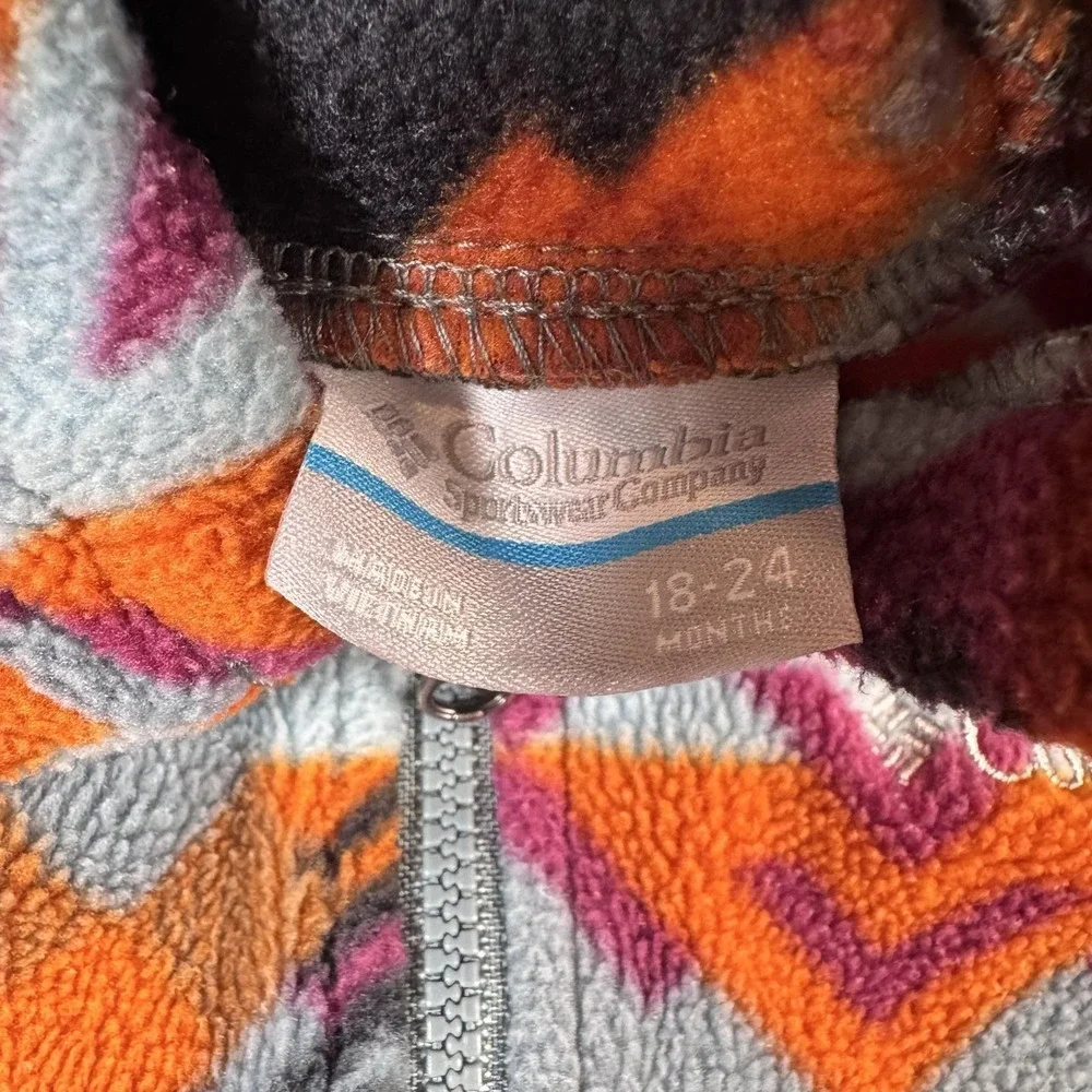 Columbia Snowsuit Girls 18-24 Months Multicolor Fleece Hooded Footed Bunting